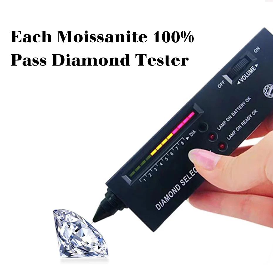 Bague Moissanite en or massif 18K pour femmes, 5 pierres AU 750, bijoux de luxe avec timbre, cadeau