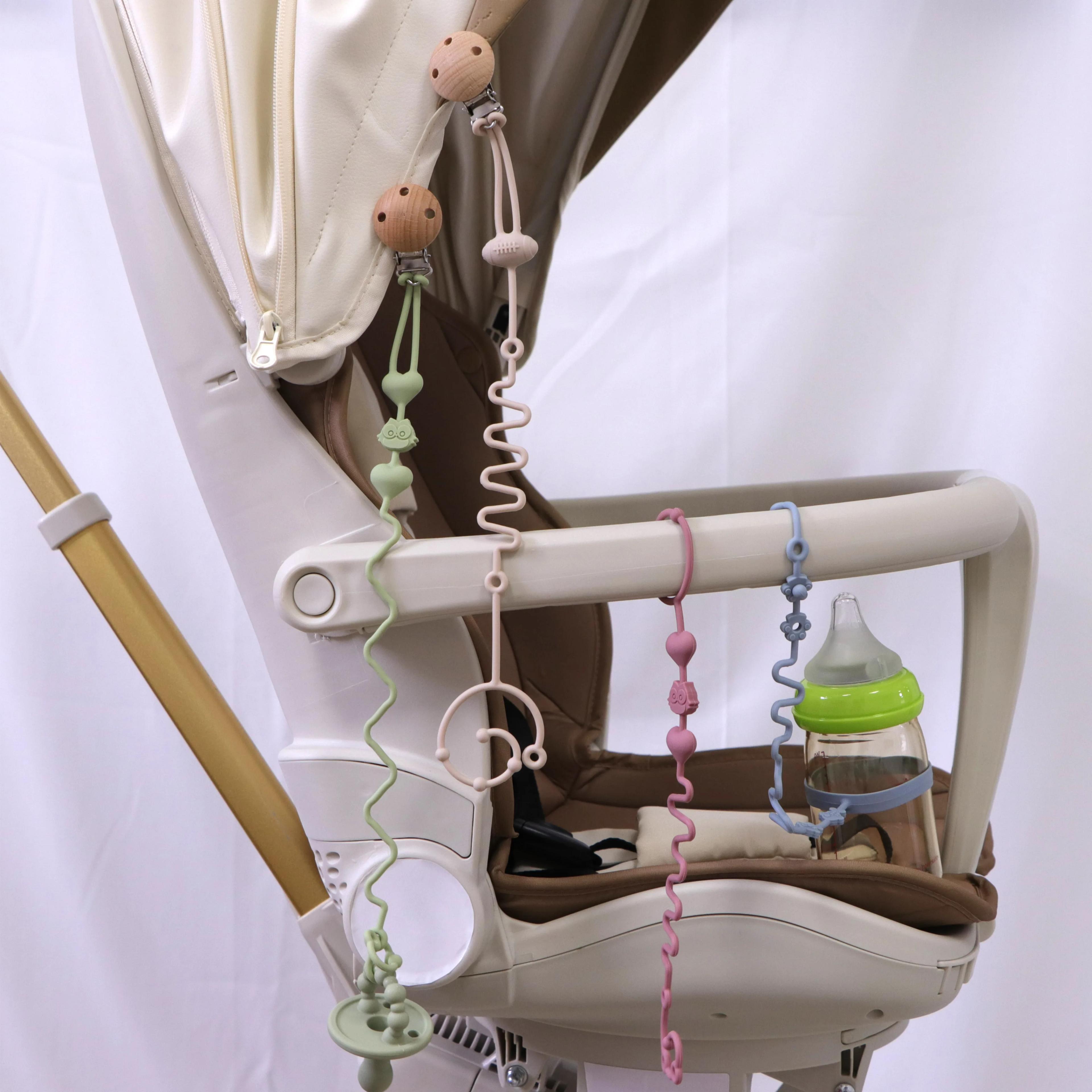 Chaîne de sucette réglable en Silicone, jouets de dentition, adaptés à une chaise haute, au berceau,