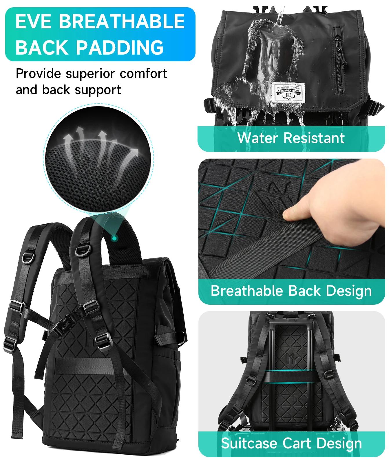 MOYYI 3 en 1 sac à dos pour ordinateur portable extensible hommes femmes grand rouleau haut voyage s