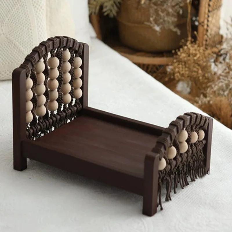 Accessoires de photographie pour nouveau-né, poignées de lit en bois, lit amovible, accessoires de p