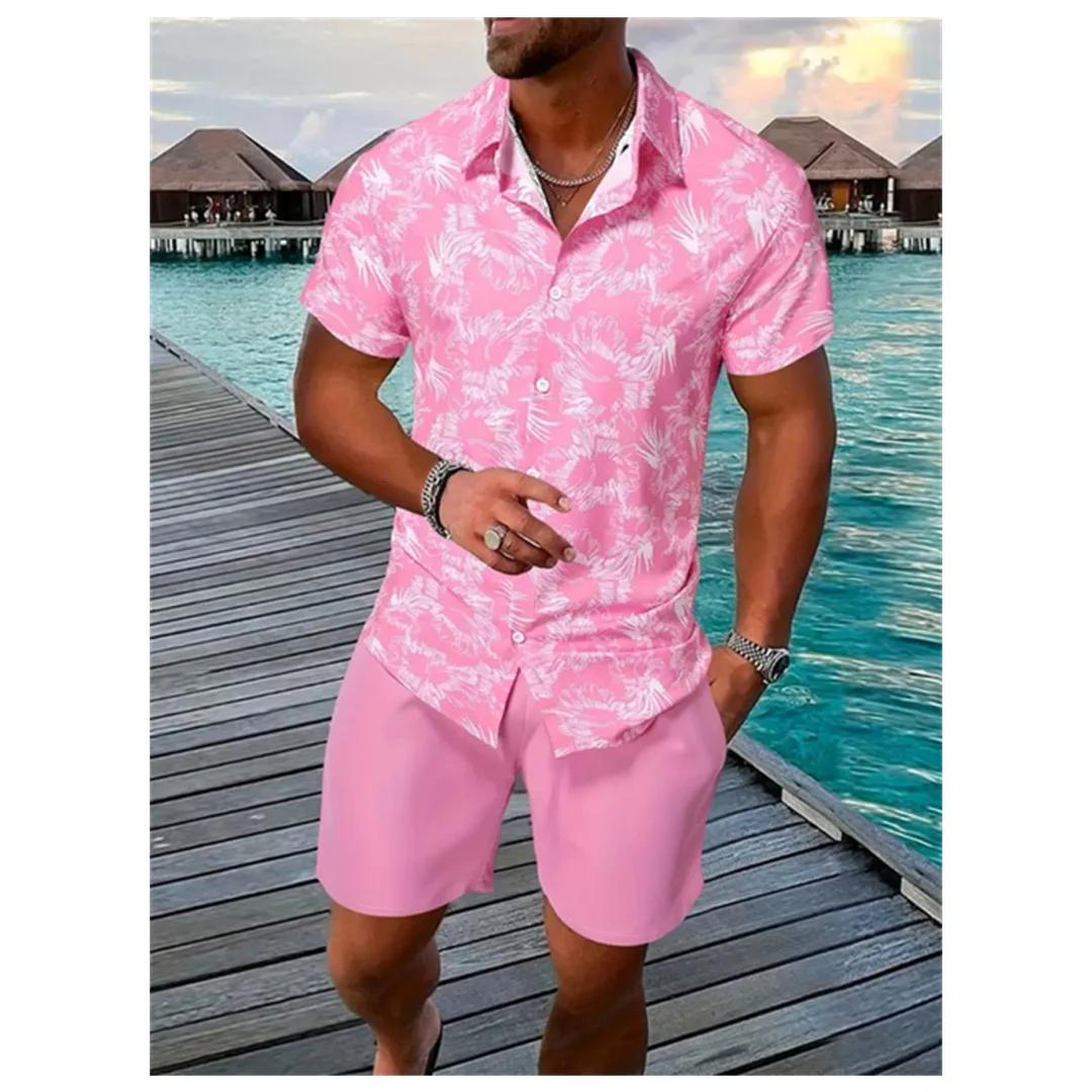 Polo hawaïen à fleurs d'été, chemise de plage unisexe à manches courtes, chemise florale d'été, cost