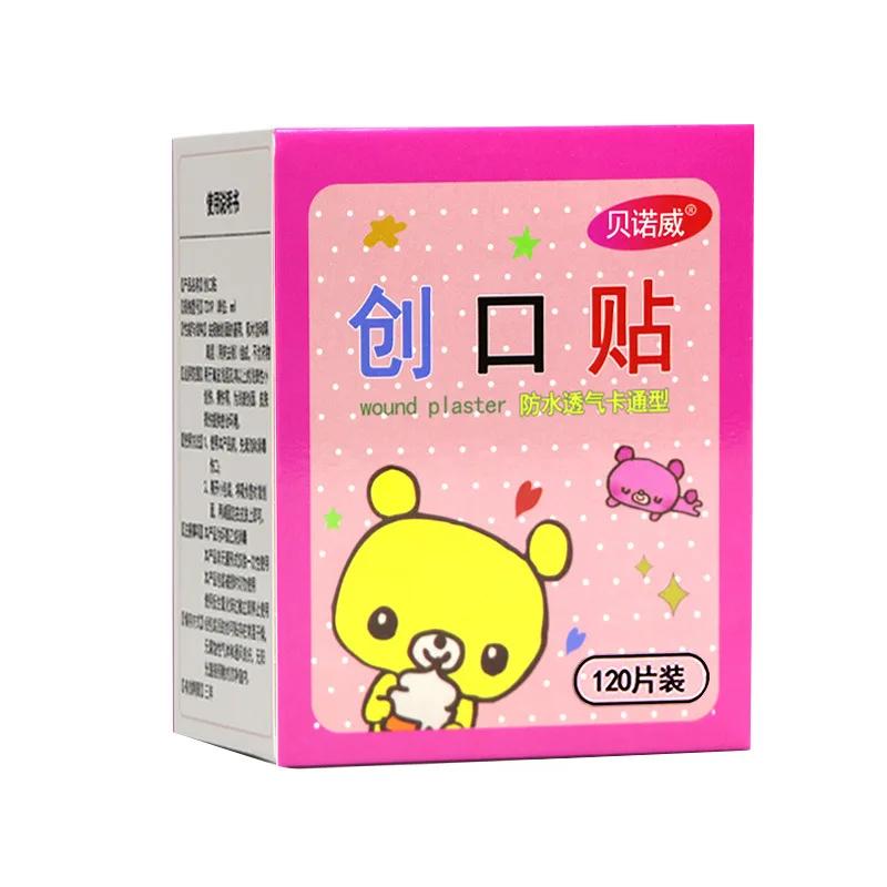 Patch médical de dessin animé mignon, 120 pièces, Bandages adhésifs imperméables pour plaies, anti-p