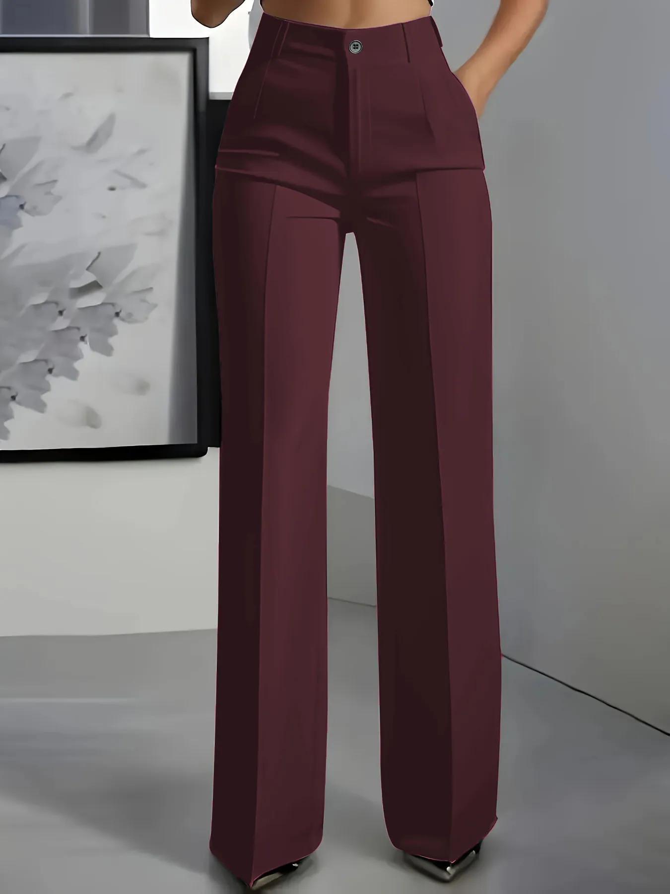 Pantalon de costume simple taille haute, drapé, coupe droite, transfrontalier européen et américain