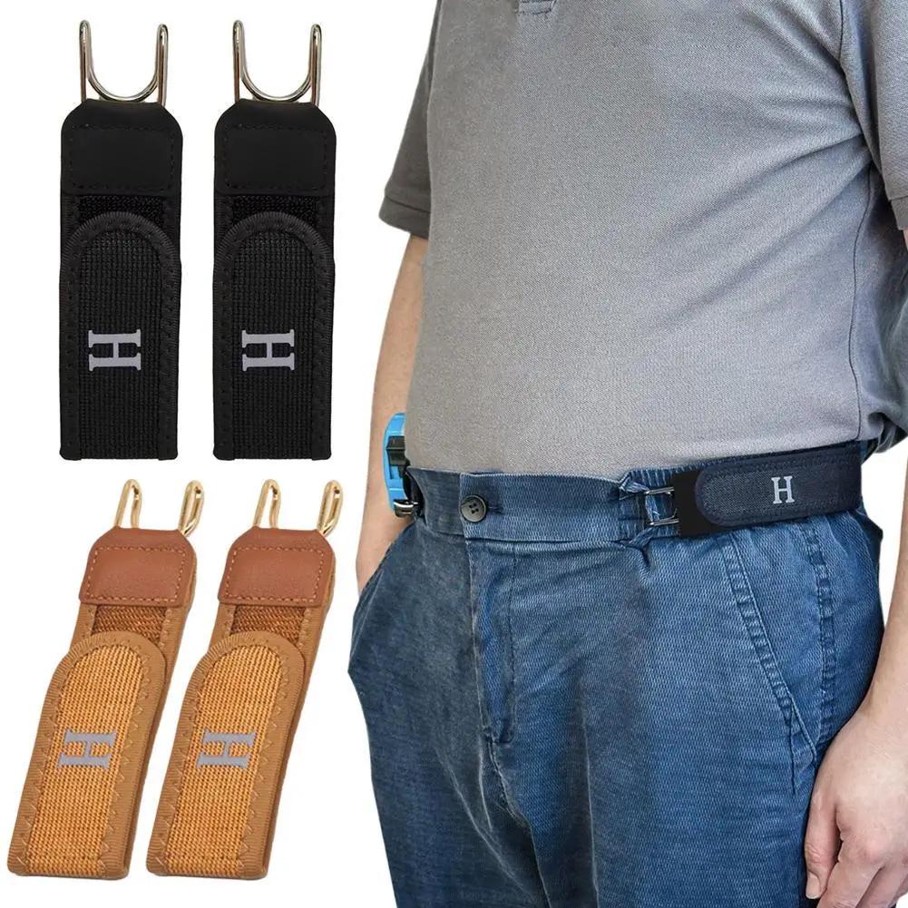 Ceinture élastique réglable sans boucle pour hommes, 1/2 pièces, avec crochet, ceinture décontractée