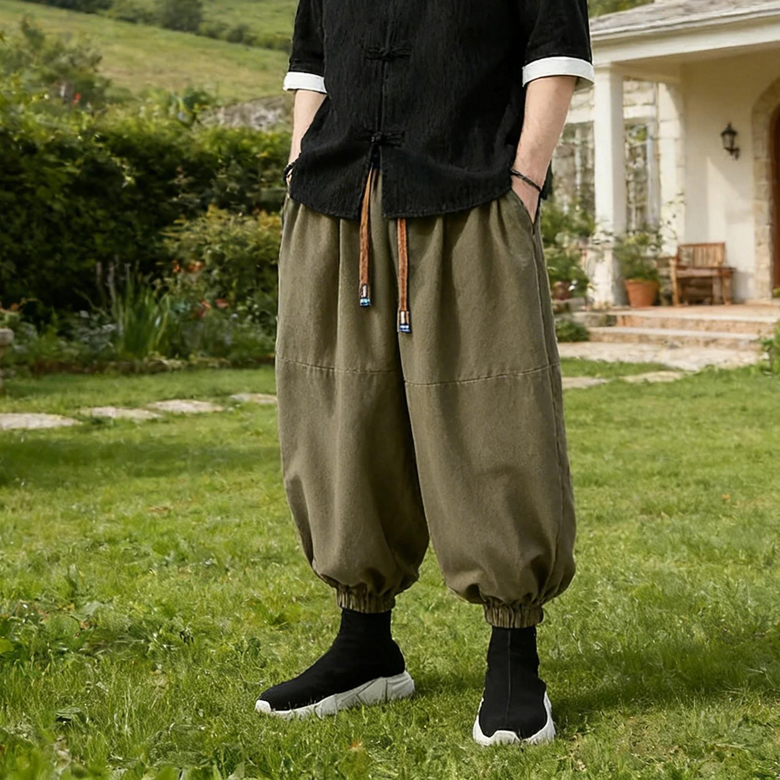 Pantalon homme FGKKS neuf, style chinois, coupe ample, pour randonnée et voyage, avec cordon de serr