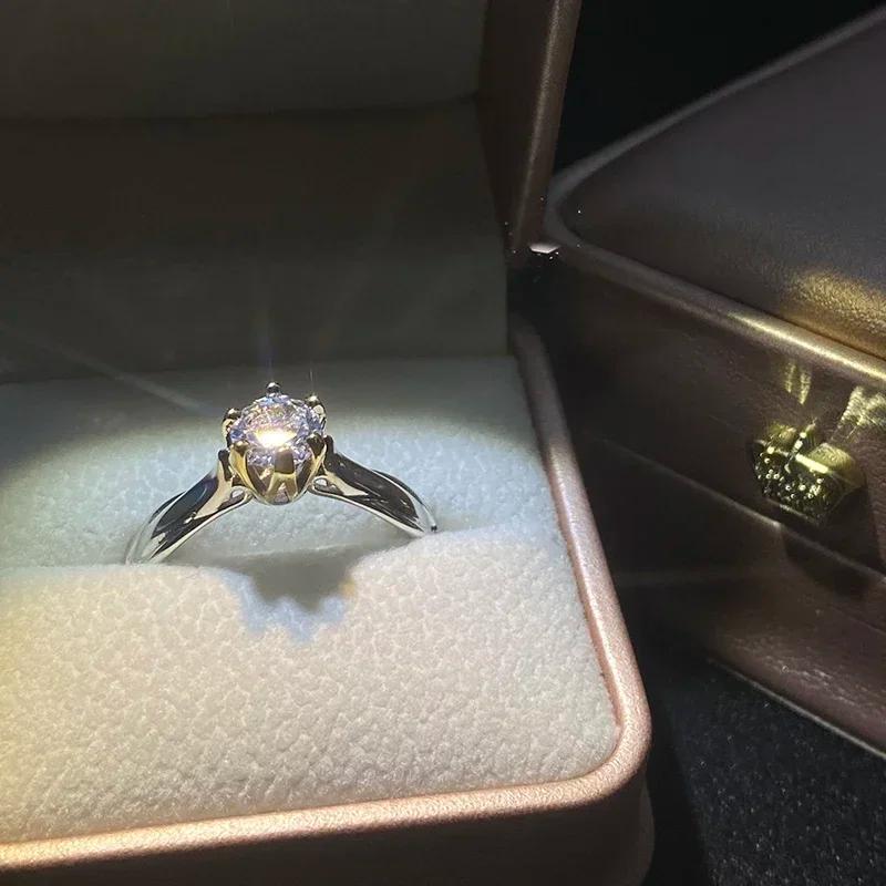 Bague en argent pur 925 pour femmes, bagues Moissanit naturelles avec pierres précieuses, beaux bijo