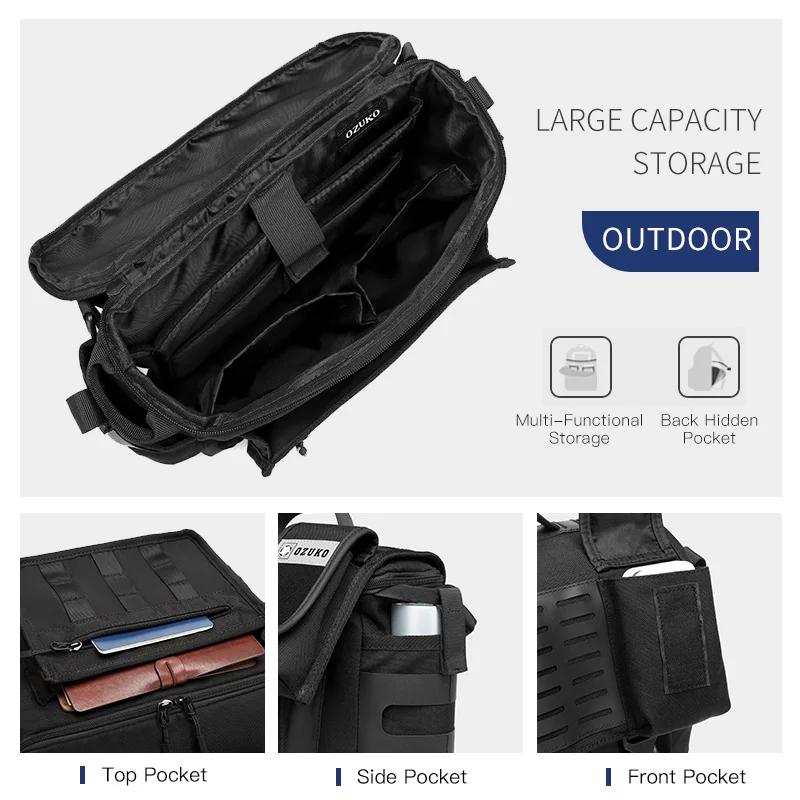 Sac à bandoulière pour hommes, sacoche multifonctionnelle d'extérieur à la mode, sac de facteur étan