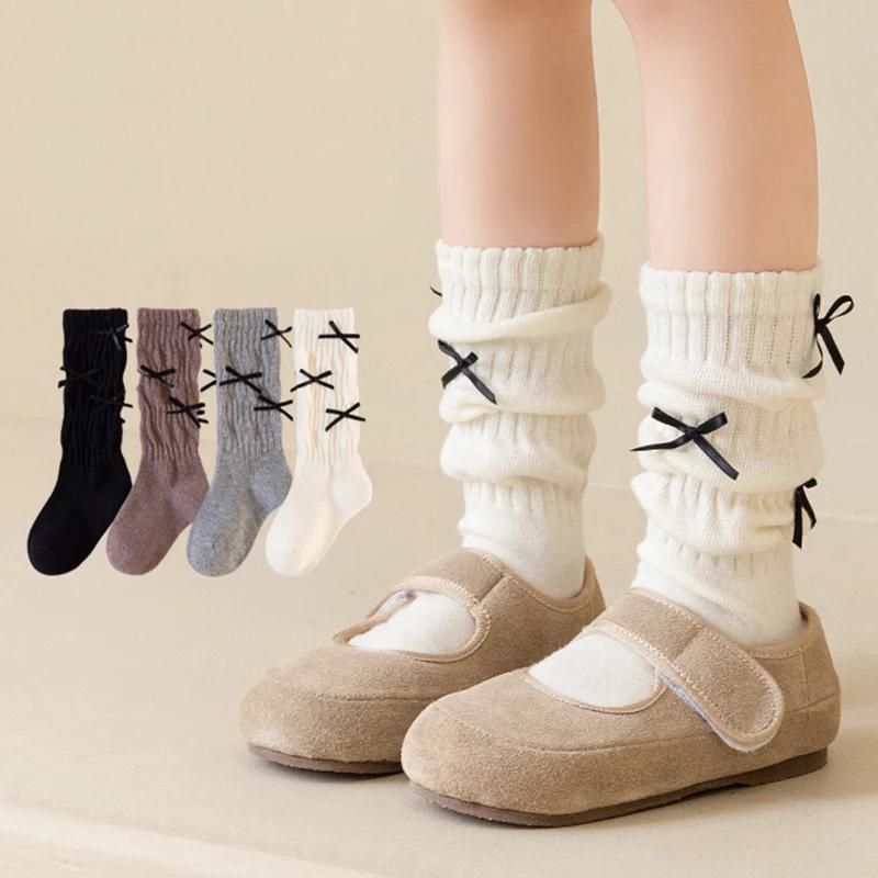 Chaussettes longues pour filles, couleur unie, chaussettes longues pour enfants de 1 à 12 ans, chaus