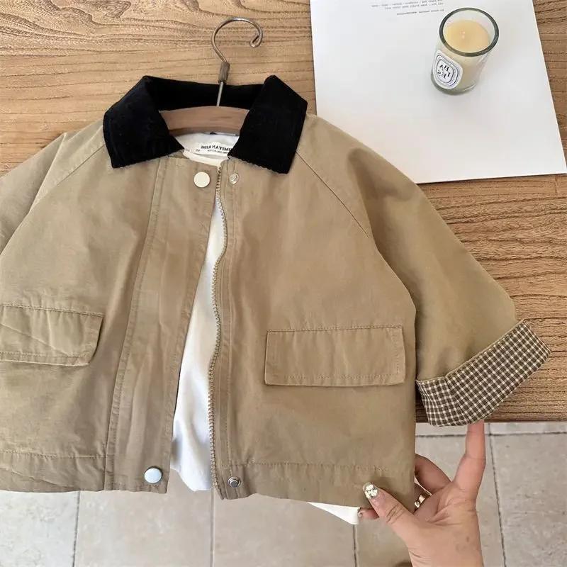 Coupe-vent pour enfants, nouveau Style coréen décontracté Baggy Simple, mode printemps-automne 2025