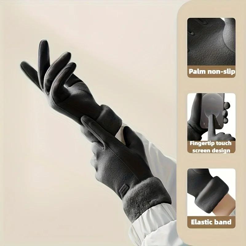 Gants d'hiver chauds pour femmes, compatibles avec les écrans tactiles, doublés de peluche, épais, p
