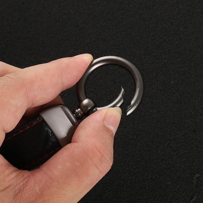 Porte-clés de voiture en cuir et fibre de carbone, porte-clés en alliage de zinc, Toyota GazIncome,