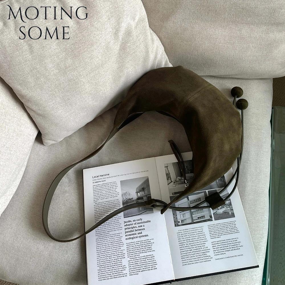 Motingsome sacs de selle en daim naturel en cuir véritable sacs de luxe pour femmes sac à bandoulièr