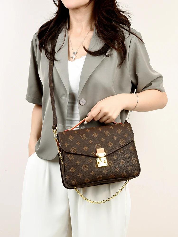Sac bandoulière classique et élégant de marque de luxe, sac à main en cuir pour femmes, article de c