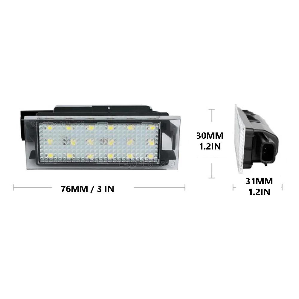 Lampe LED pour plaque d'immatriculation, 2 pièces, pour Renault Clio 3 4Master 2 3 Trafic 3 Megane 2