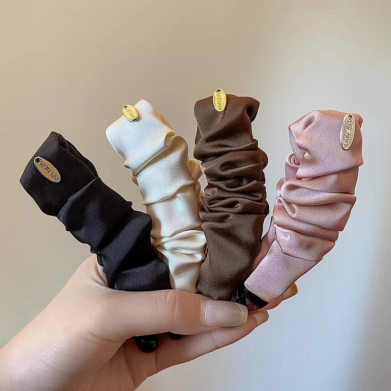 Pince à cheveux banane en Satin pliable, style coréen élégant, solide, pour femmes et filles, orneme