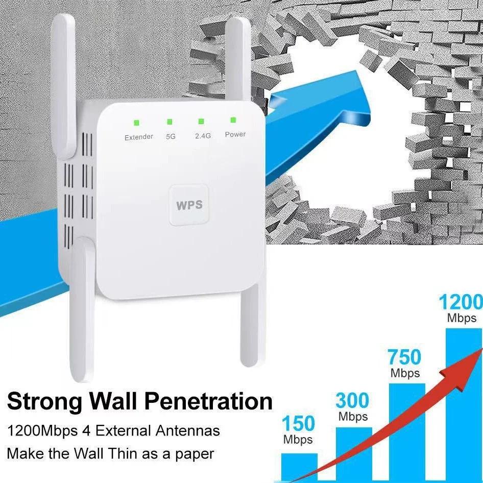 Le plus récent répéteur WiFi 1200Mbps 5Ghz AC1200 amplificateur d'extension WiFi 2.4G/5GHz amplifica