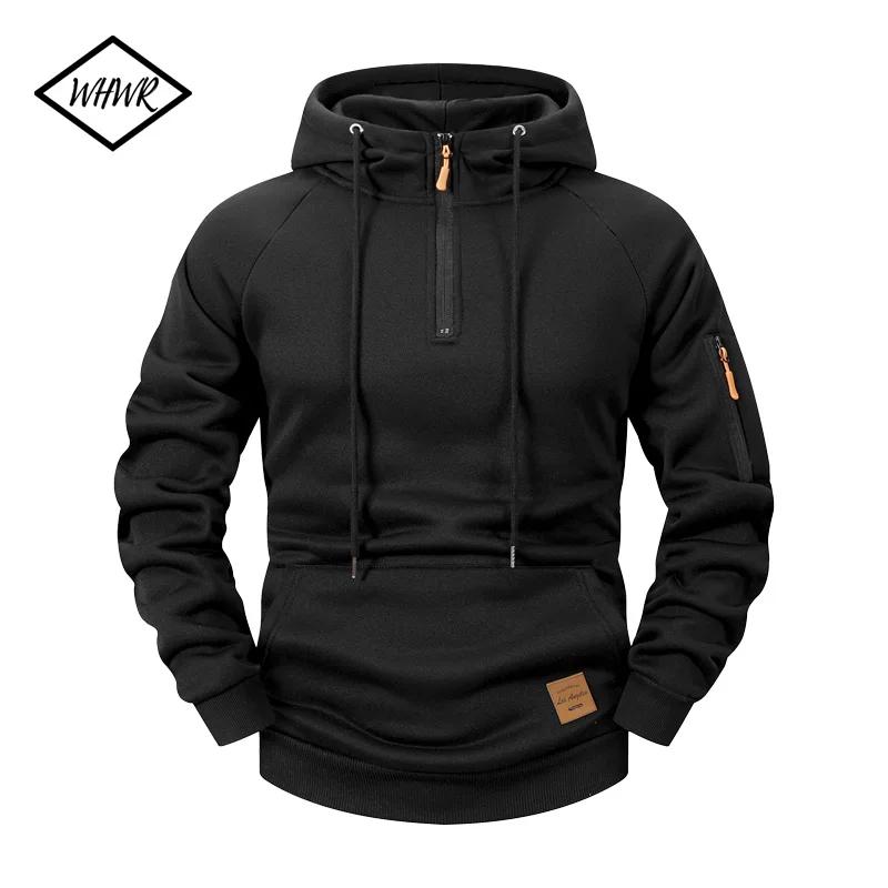 Sweat à capuche pour hommes, mode sport décontractée, rétro Harajuku, manches longues, fermeture écl
