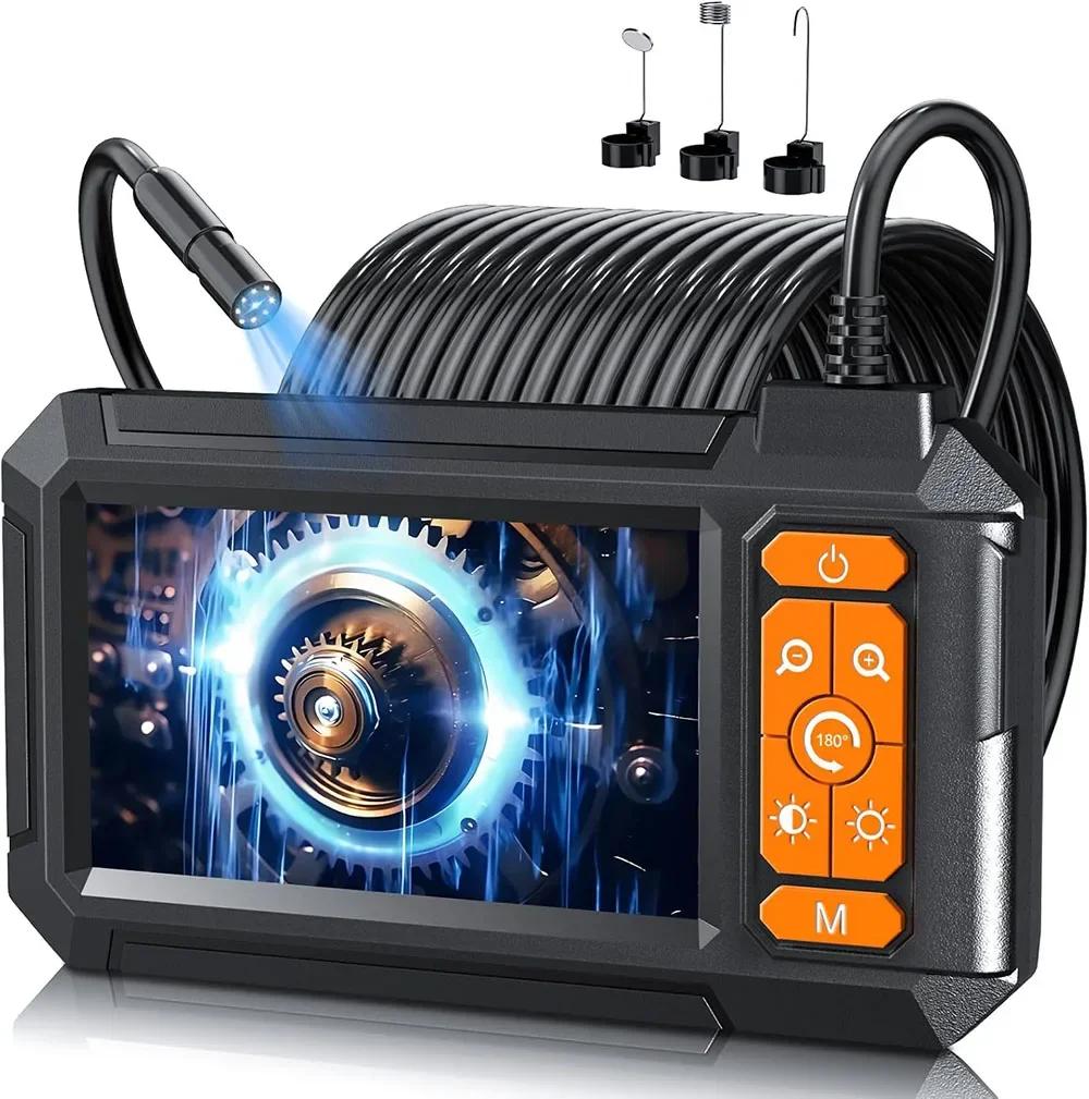 Caméra endoscopique industrielle, écran IPS de 4.3 pouces, 8mm HD1080P IP67, étanche, 8 lumières LED