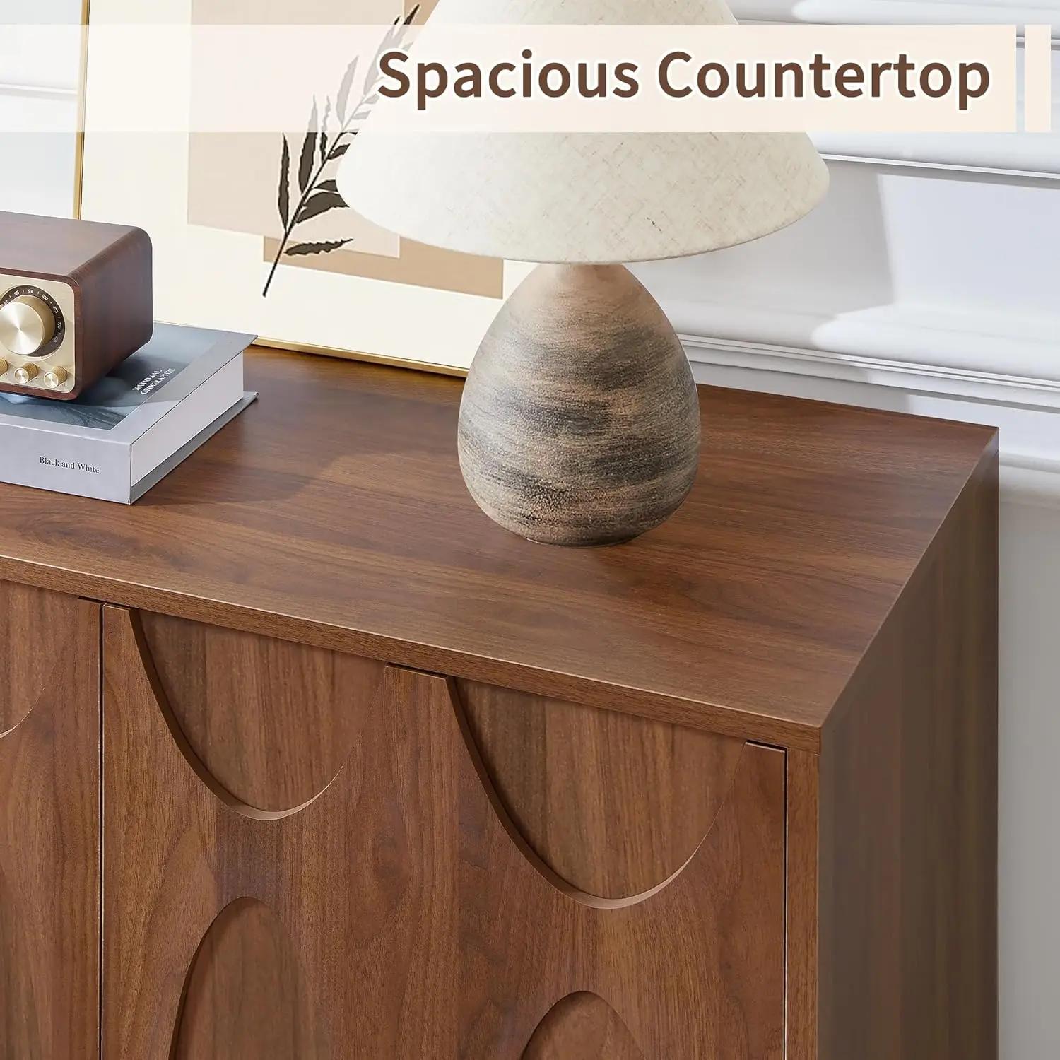Buffet Buffet avec ensemble de rangement de 3, armoire de rangement moderne du milieu du siècle de 9