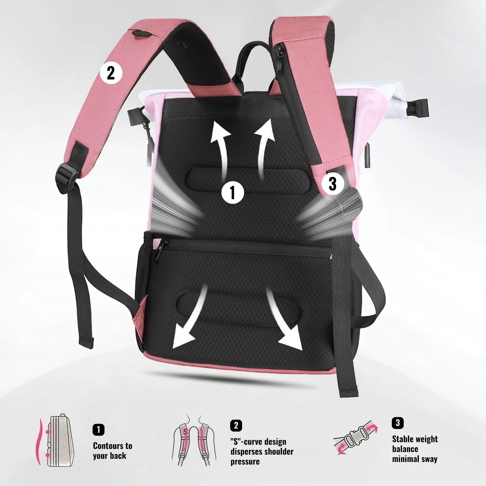 Sac à dos de voyage décontracté Heroic Knight, à enroulement, antivol, pour femme, sac à dos scolair
