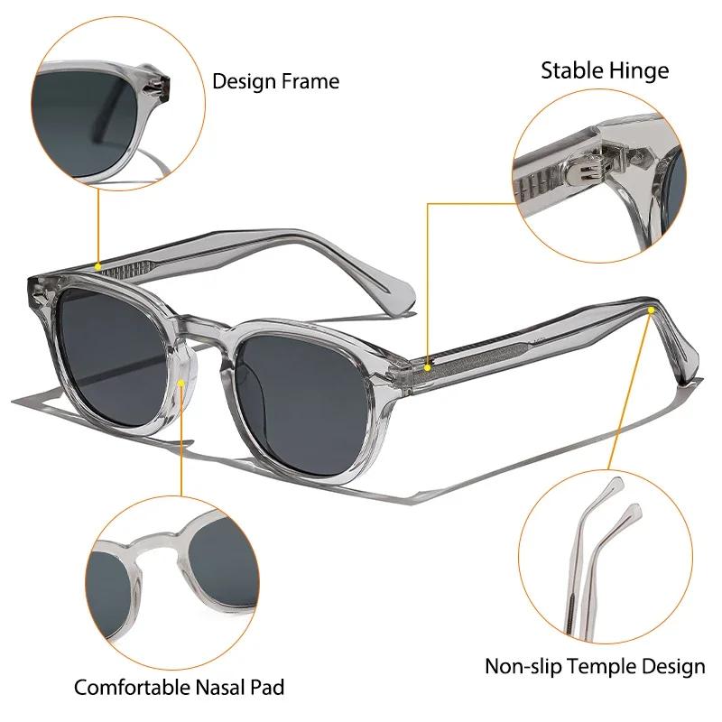 CATERSIDE rétro hommes lunettes de soleil rond Punk acide propionique broche Temple luxe lunettes de