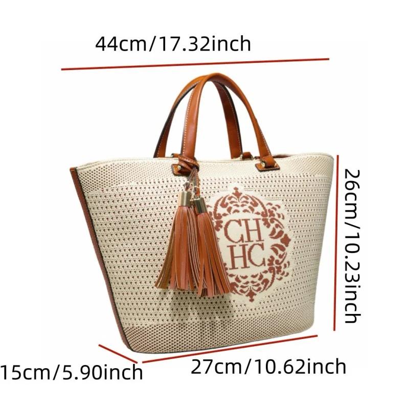 CHCH nouveau sac fourre-tout en tricot pour femmes grand sac de plage bandoulière Shopper avec lettr