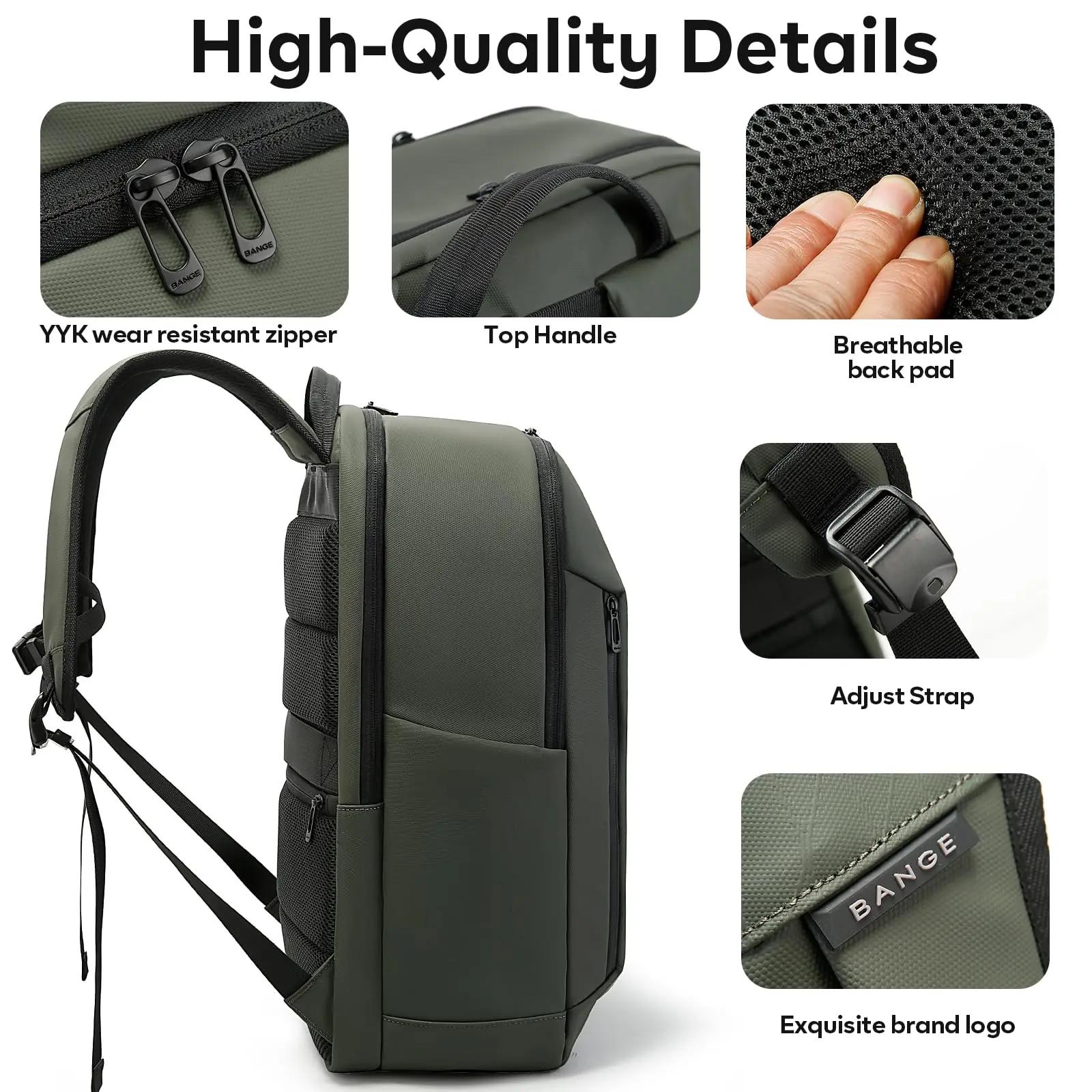 BANGE Carry On Sacs à dos légers pour ordinateur portable de 15,6 pouces pour hommes, pour les voyag