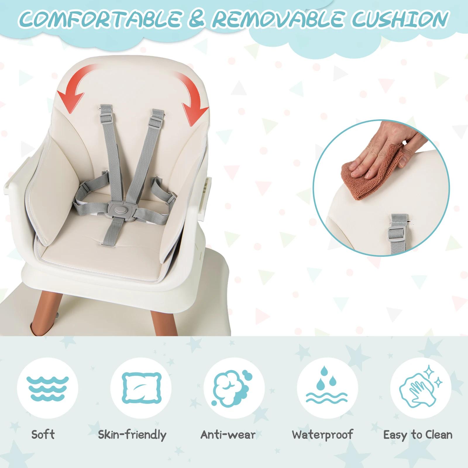 Chaise haute 6 en 1 pour bébé, chaise haute, chaise de salle à manger, Table d'apprentissage, Table