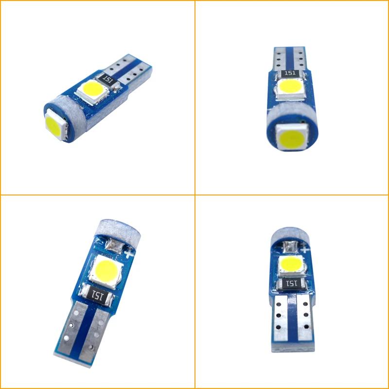Ampoule Led T5 pour tableau de bord, lampe de voiture, W3w w1.2 w 12v, lumières Canbus chauffantes,