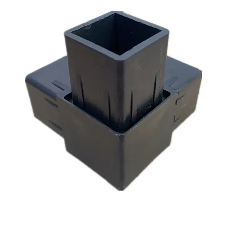 Tube carré 40x40, connecteur à trois voies, Tube en plastique en alliage d'acier inoxydable, connexi