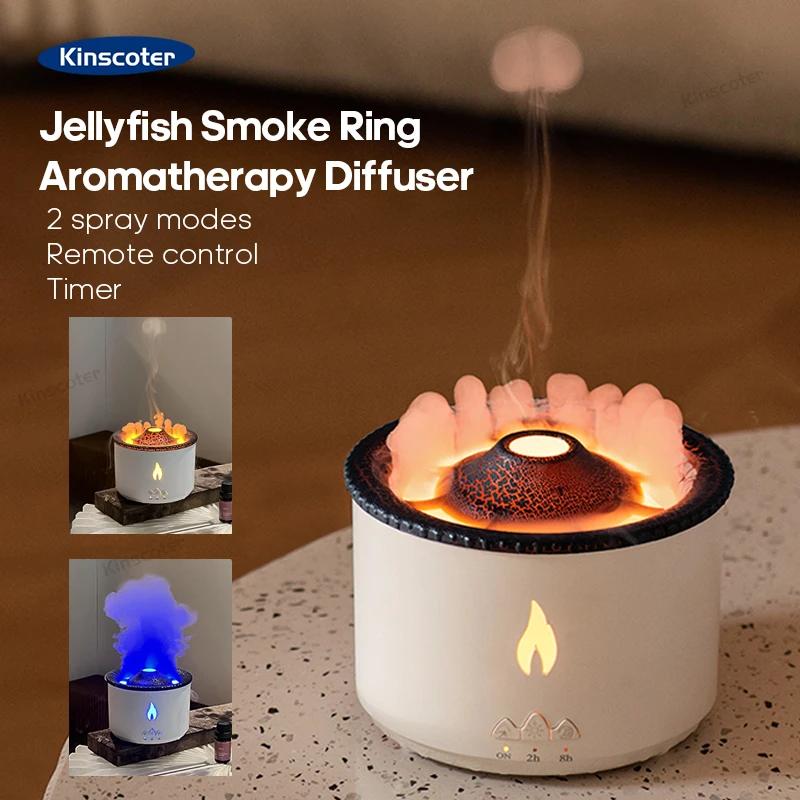 KINSCOTER volcan flamme diffuseur d'arôme méduse anneau de fumée humidificateur d'air 360ml aromathé