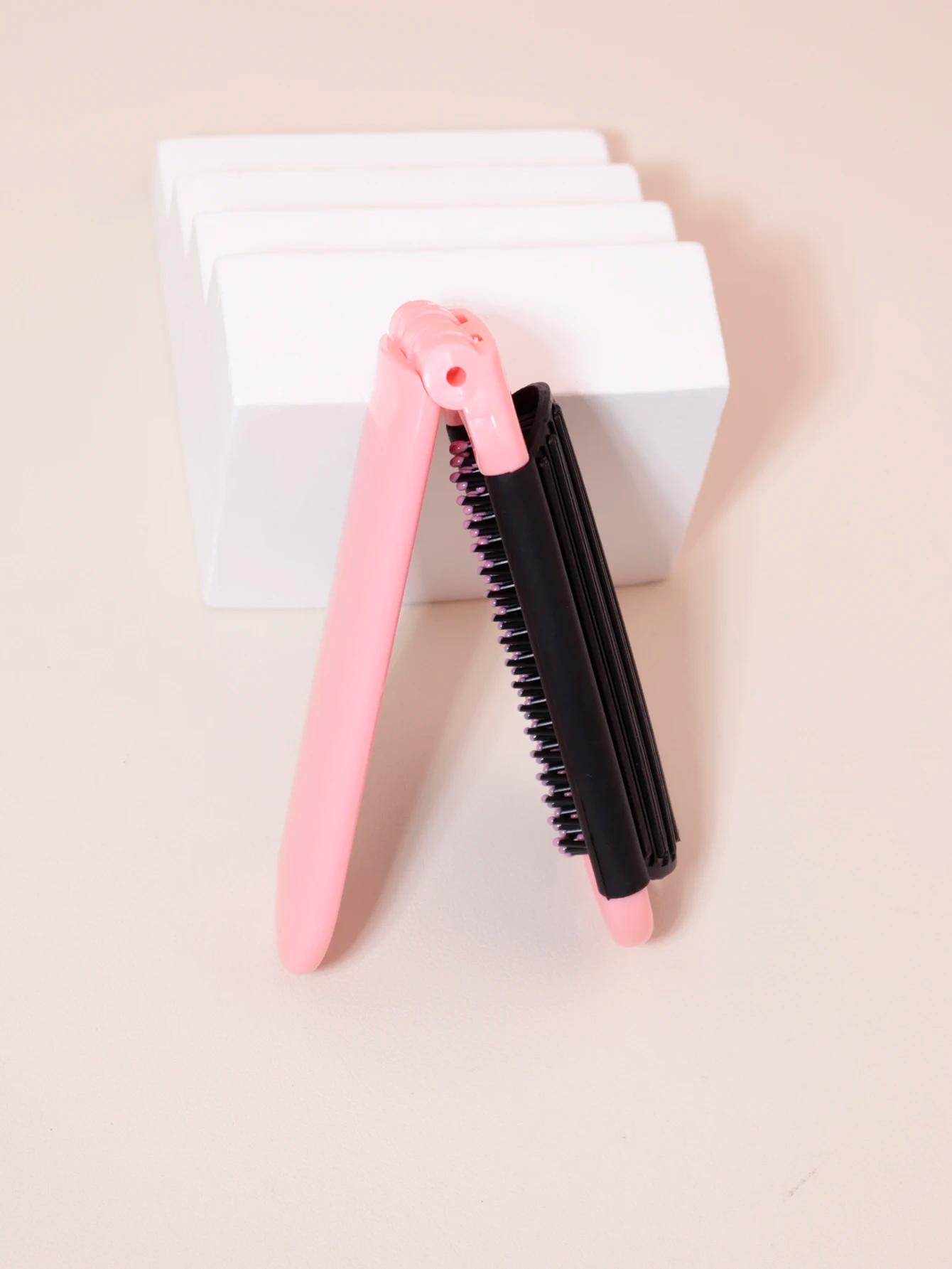 Mini miroir de massage antistatique pliable portable, peigne à cheveux pour fille de voyage avec mir