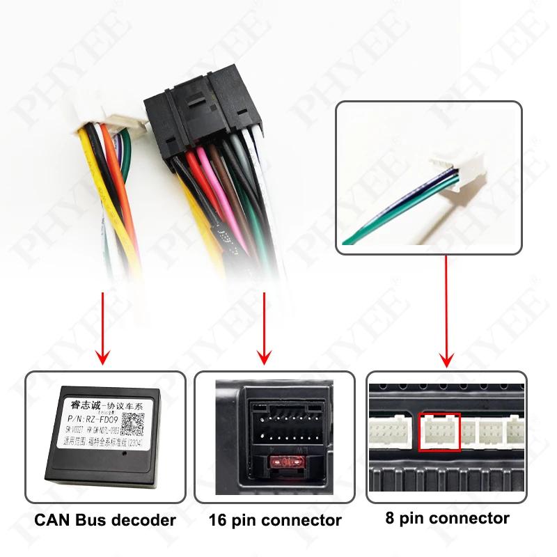 Faisceau de câbles Quadlock, décodeur de Bus CAN, rétention SWC, adaptateur P&P 16 broches pour Radi