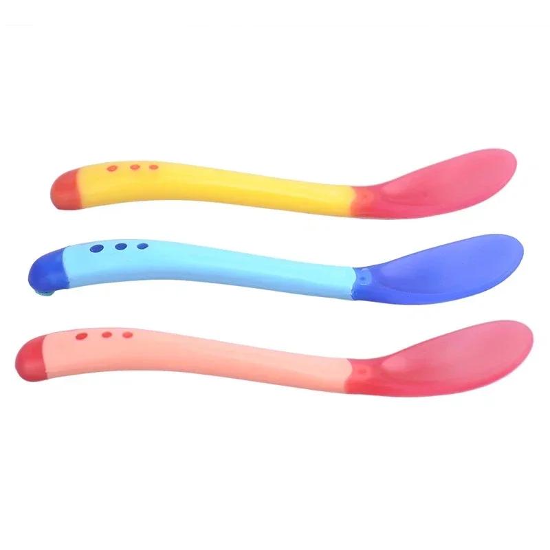 Cuillère à détection de température pour bébé, 3 pièces/lot, cuillères d'alimentation pour nourrisso
