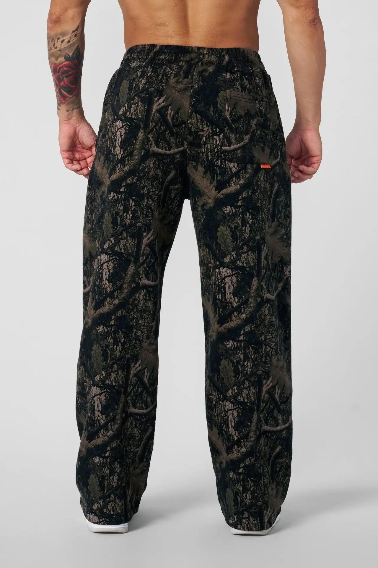 Pantalon de jogging tendance 2026 en coton éponge imprimé, coupe large, style hip-hop streetwear, co