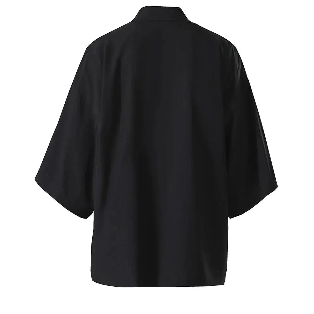 Chemise Kimono Japonais Décontractée pour Homme, Point Ouvert, observateur, Cardigan Noir à Manches