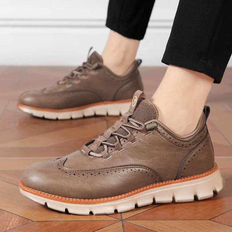 Grande taille 48 49 50 richelieu avec pointe d'aile Style britannique hommes Oxford chaussures en cu