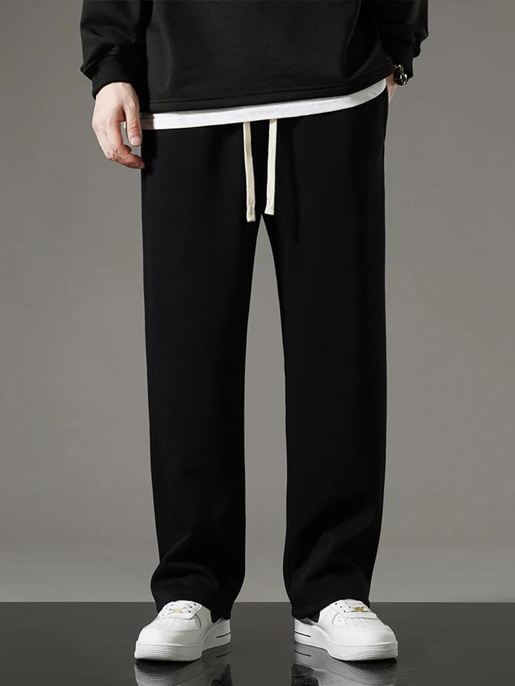 Printemps automne hommes pantalons de survêtement mode coréenne vêtements de sport cordon jambe larg