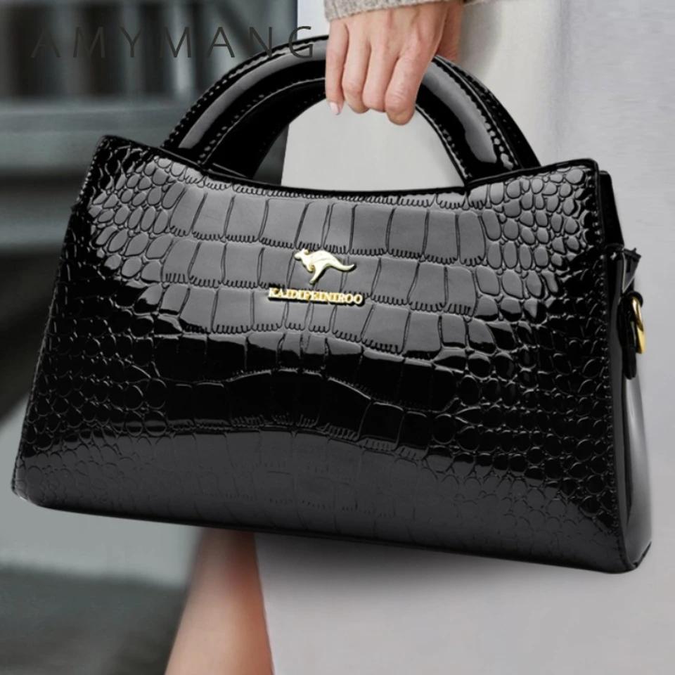KAIDIFEINIROO marque kangourou Alligator Pu cuir épaule sac à bandoulière pochette sacs à main pour