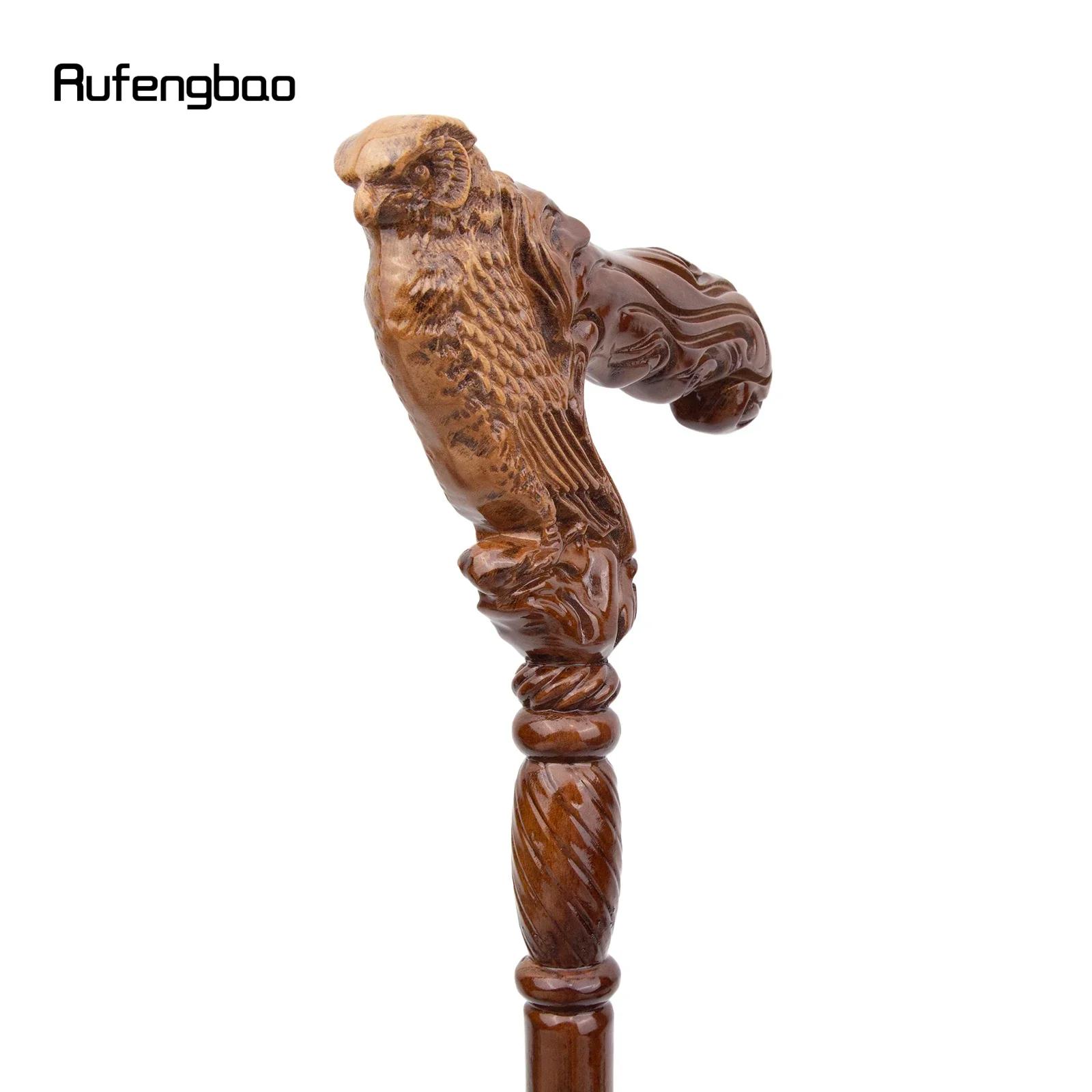 Bâton de mode en bois d'aigle hibou marron, canne décorative de fête de Vampire, baguette de maace,