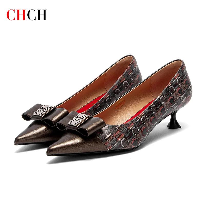 CHCH femmes talons hauts hiver Anti velours chaussures pour femmes dîner d'affaires talons noirs 5 c