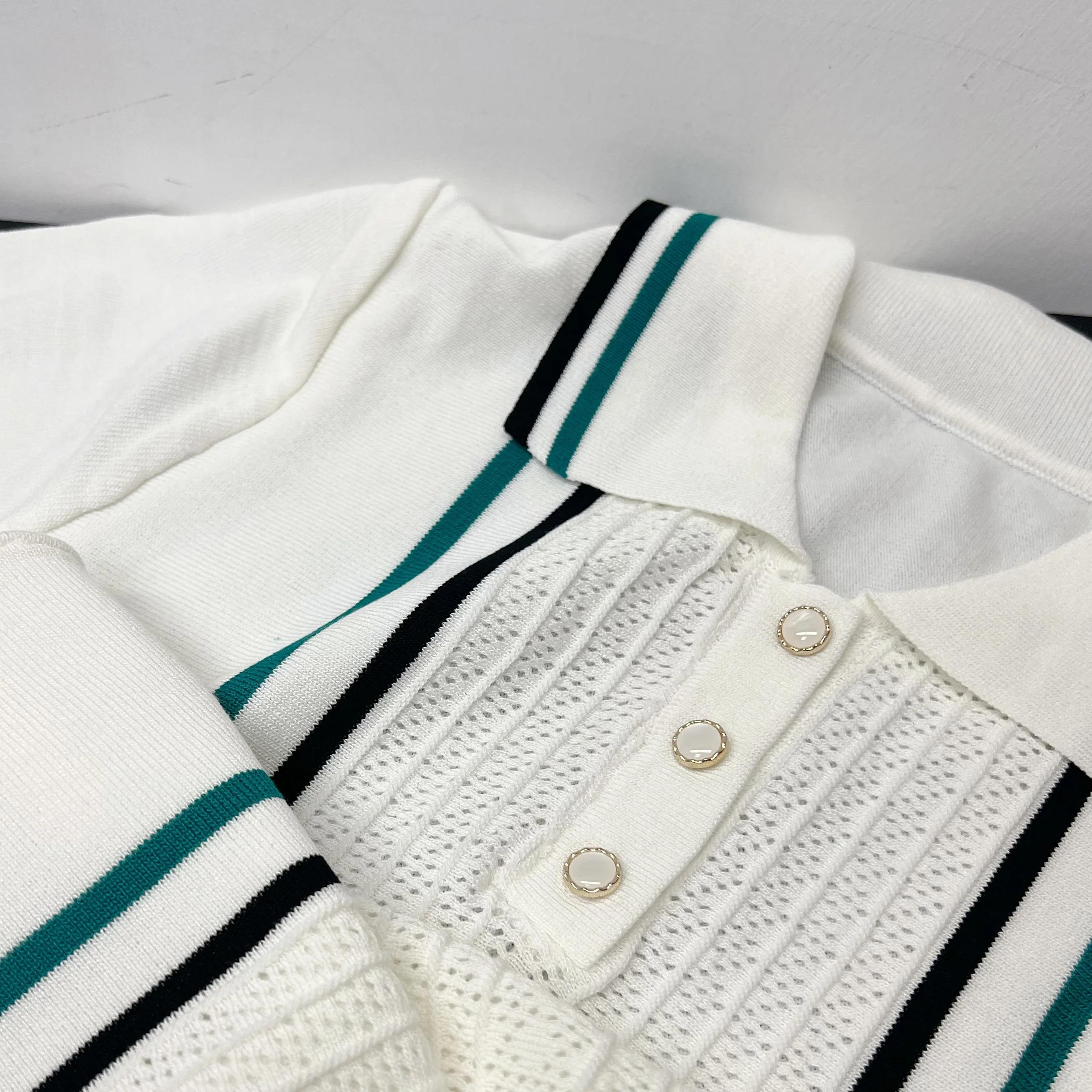 YuooMuoo Chic mode Sexy paquet hanches tricoté Mini robe 2026 été Vintage col rabattu à volants robe