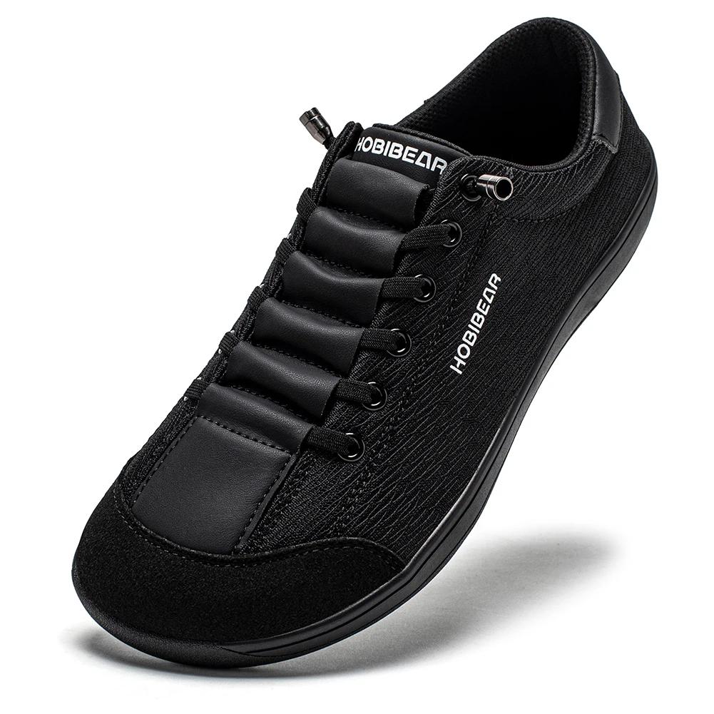HOBIBEAR pieds nus chaussures à bout large unisexe zéro goutte minimaliste baskets respirant maille