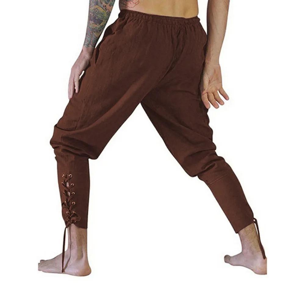 Pantalon Pirate Viking pour hommes, pantalon médiéval de la Renaissance, short à cordon de serrage,