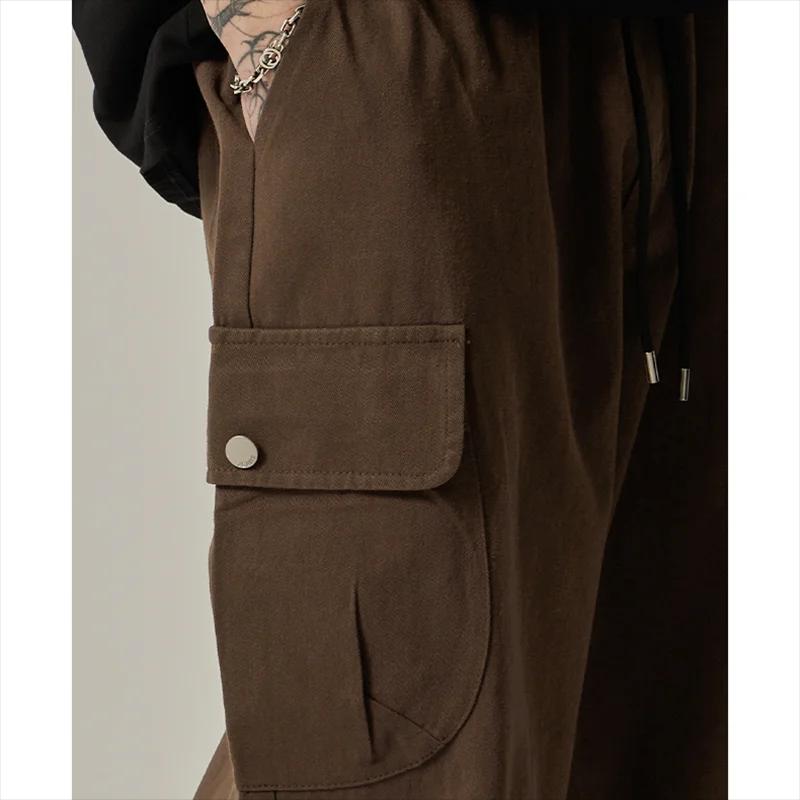 Pantalon de survêtement pour hommes, Vintage, japonais, jambes larges, droit, ample, boutons, grande