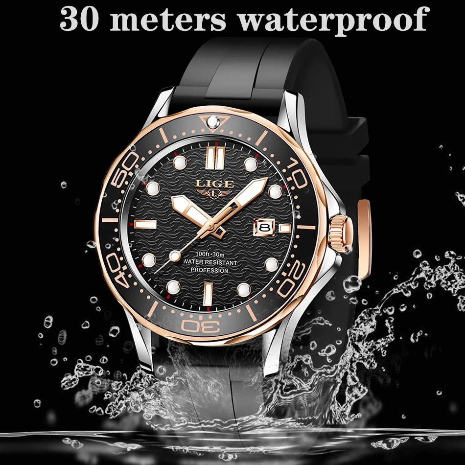 2025 LIGE nouvelles montres pour hommes d'affaires montre de plongée de luxe pour hommes étanche Dat