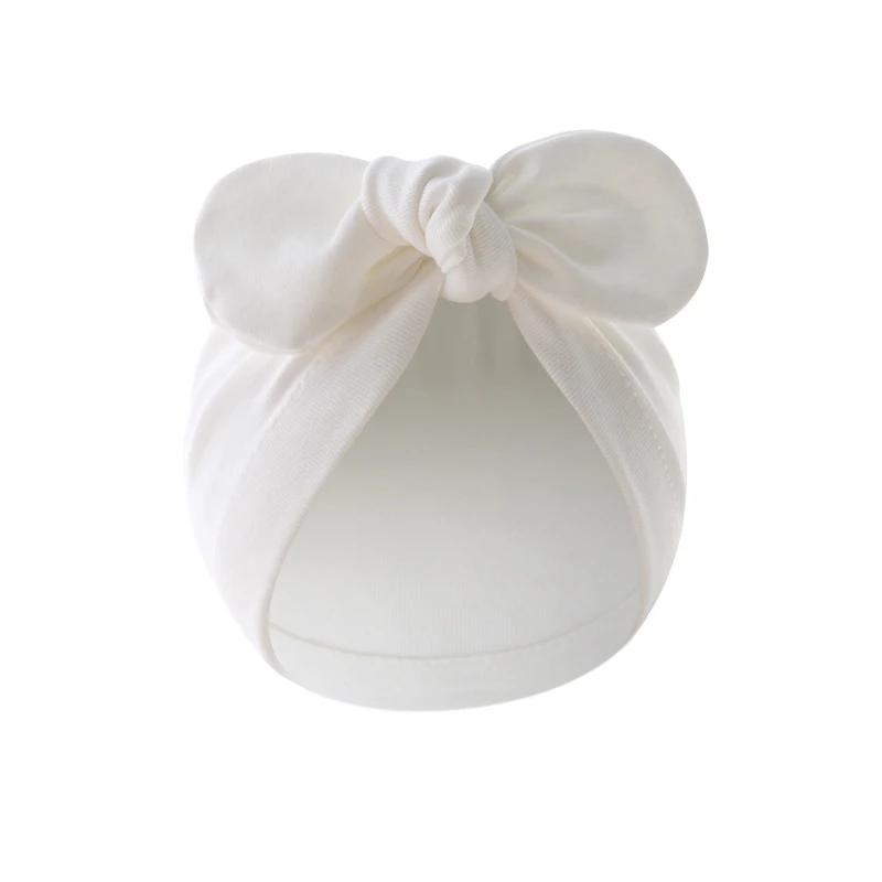 Chapeau Turban pour bébé, oreilles de lapin mignonnes, couleur unie, Bonnet pour nourrissons, filles