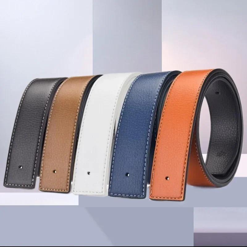 Ceintures de marque de luxe sans boucle pour hommes, haute qualité, boucle lisse, sangles masculines