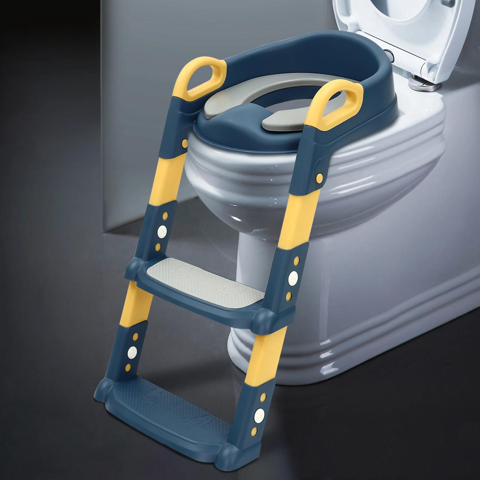 Siège de toilette pour enfants avec escalier, réglable en hauteur, pliable, siège d'apprentissage de