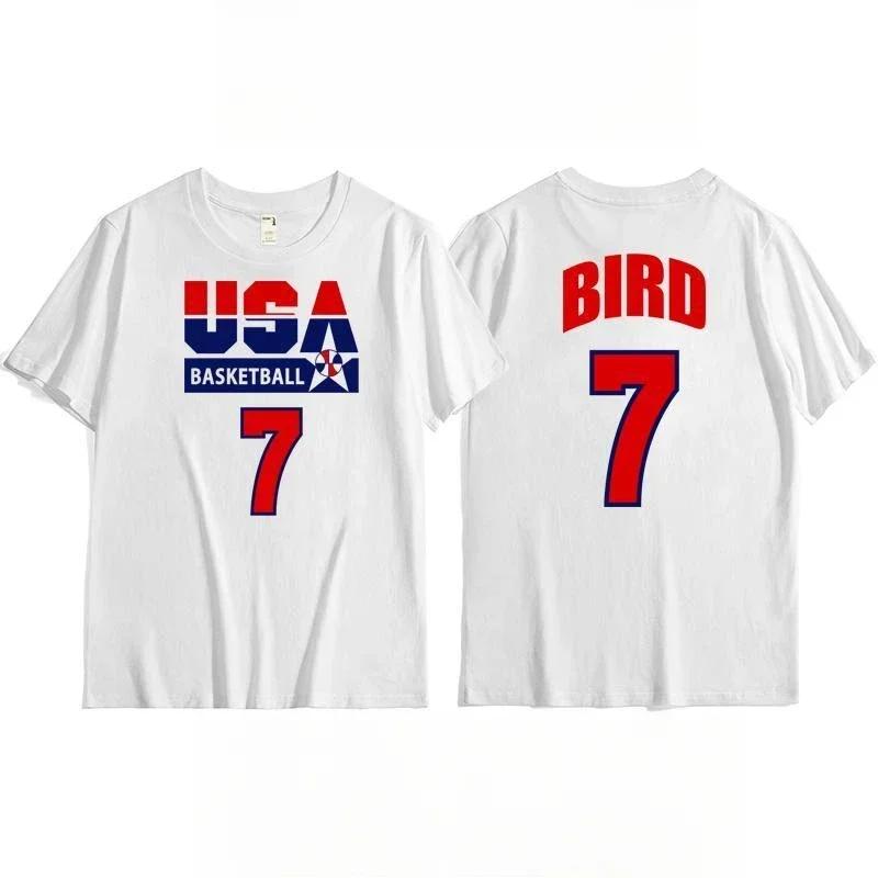 T-shirt d'entraînement de l'équipe de basket-ball américaine pour hommes, vêtements de sport rétro d